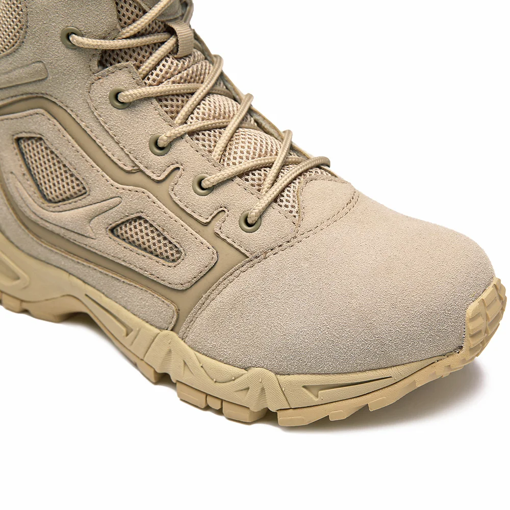 XINXING Custom Low Cut Brown Tactical Desert Boots Cow Split Leather Work Steel Toe Safety Shoes for Men