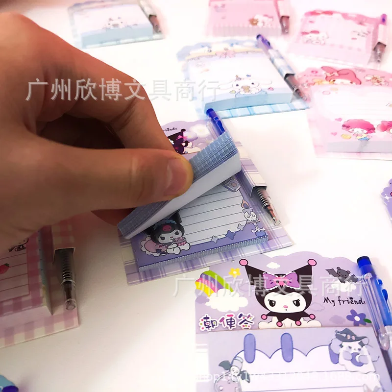 New cartoon coloring page memo pad with pen, small notebook, portable handbook notepad, student prizes