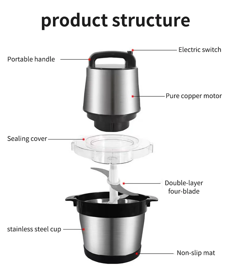 6L foufou mix german electric commercial food processor yam pounding blender  fufu machine pounder  in ghana meat g