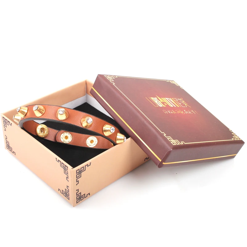 fashion vintage PU leather women bracelet women custom wholesale plastic diamond inlay rivet bracelets personalized bracelet