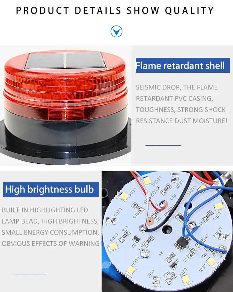 magnetic led warning light Solar LED traffic warning light Strobe Beacon solar powered warning lights