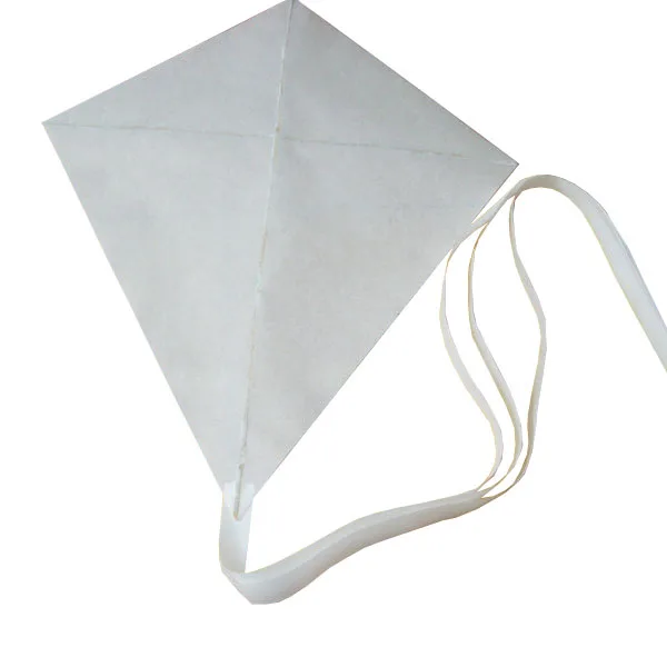 Chinese promotional white color DIY kite diamond kite paper kite for kids