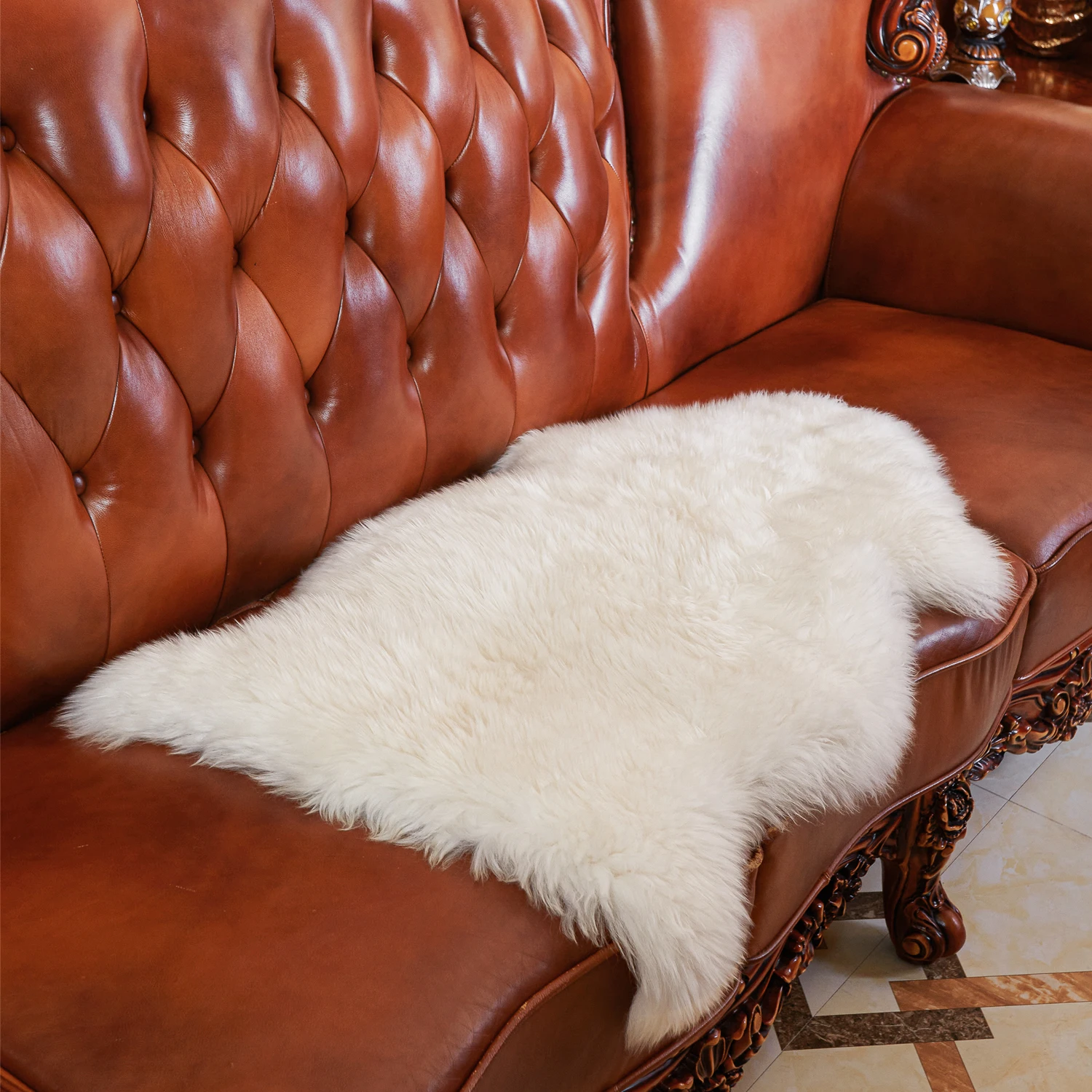 Custom sheepskin rug soft and breathable high-density wool genuine sheep skin Australian merino sheep skin