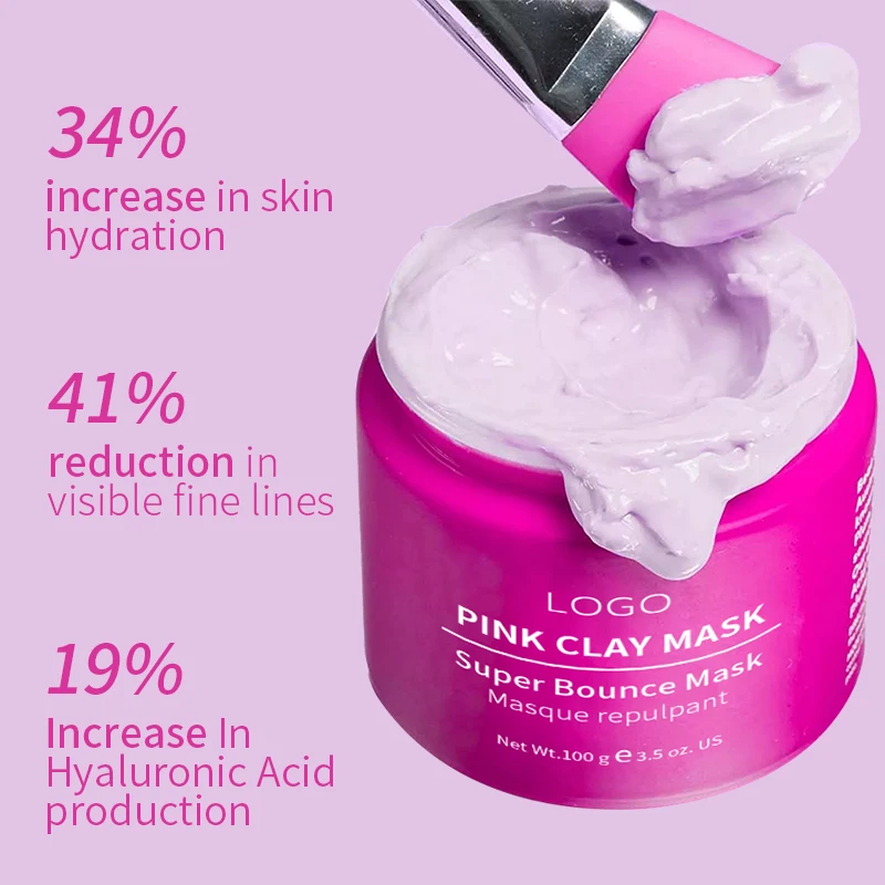 Private Label Skin Care Set Korean Cosmetics Face Care Brightening Anti Acne Face & Body Mask Mud Rose Face Pink Clay Mud Mask