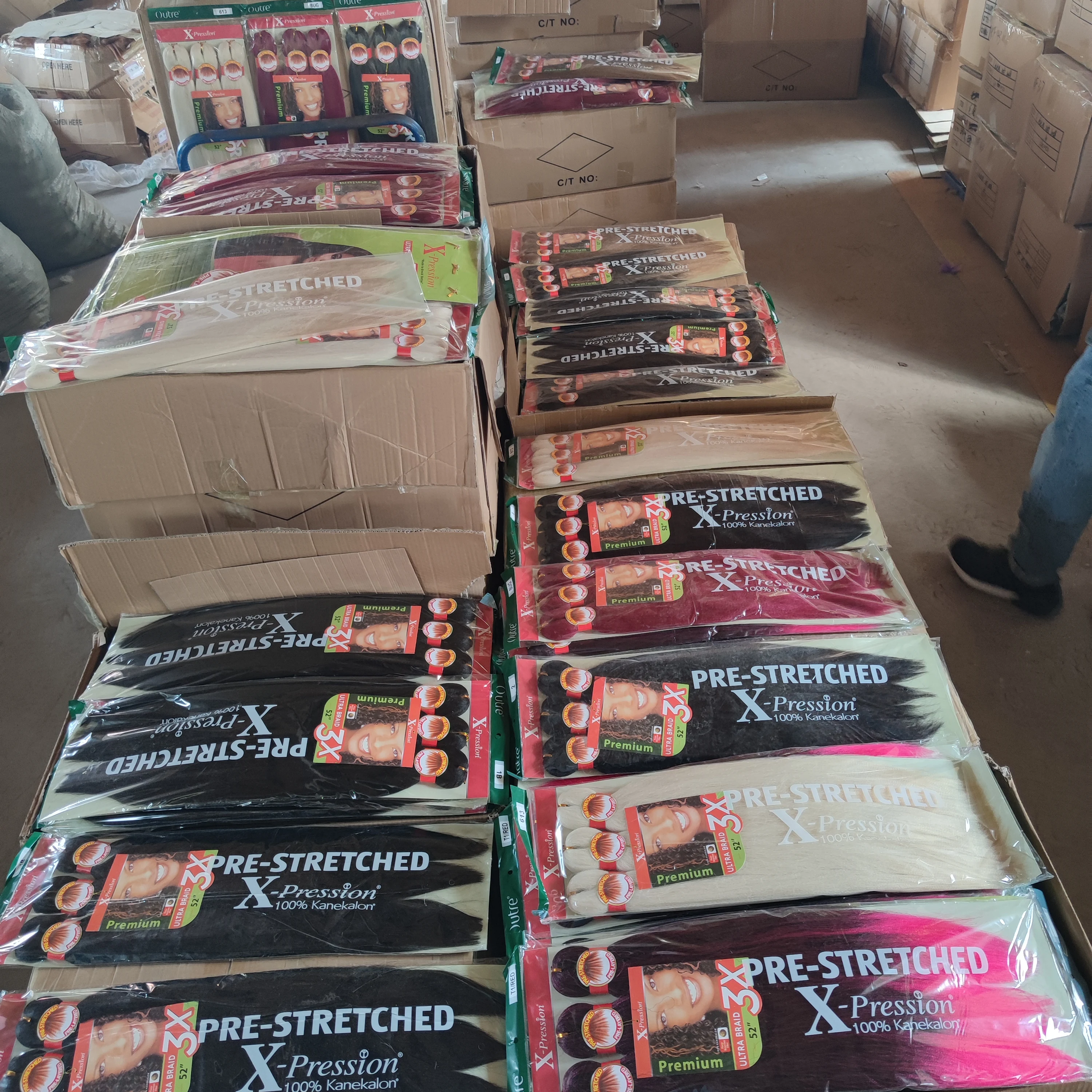 New color Pre Stretched Ez Braids X pression Synthetic 52inch  Pre stretched Easy Braiding Hair Extensions