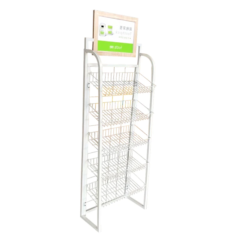 Simplicity Free Stand Floor Standing Metal Wire Newspaper Library Magazine Book Display Rack
