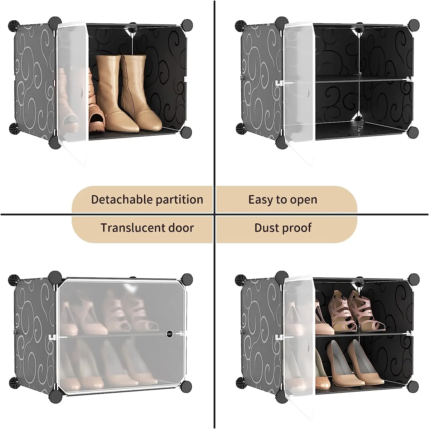 Wholesale Custom Size OEM white modern shoe storage cabinet shoe rack with transparent door
