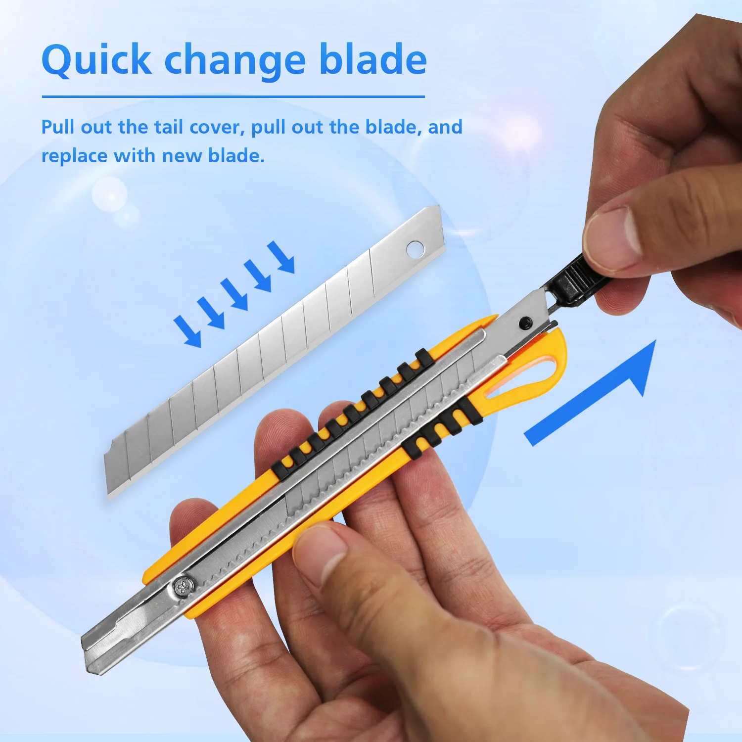 Профессиональный Универсальный нож 9 мм sk2 с защелкой нескользящая резиновая ручка для резки электрика