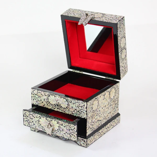 Перламутровая инкрустированная коробка для драгоценностей