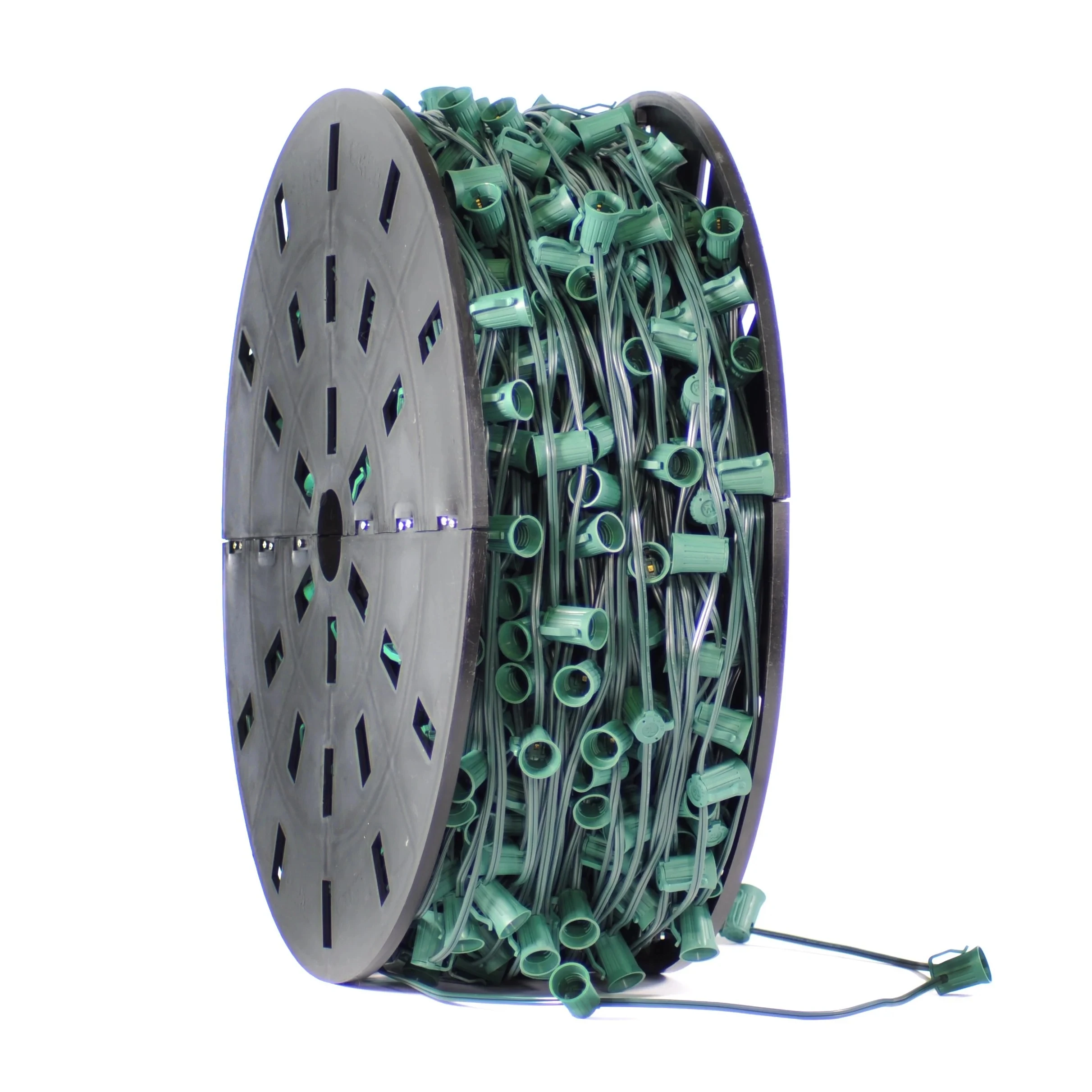 1000FT 15 Inch Spacing  800 Sockets SPT-2  E17 Base C9 Socket Wire Christmas Light Spool