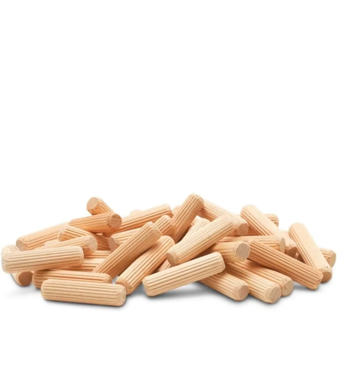 Wooden Dowel Pins  Fluted Beveled Ends Wood Dowel Pegs Kiln Dried Hardwood for Woodworking Furniture Shelf