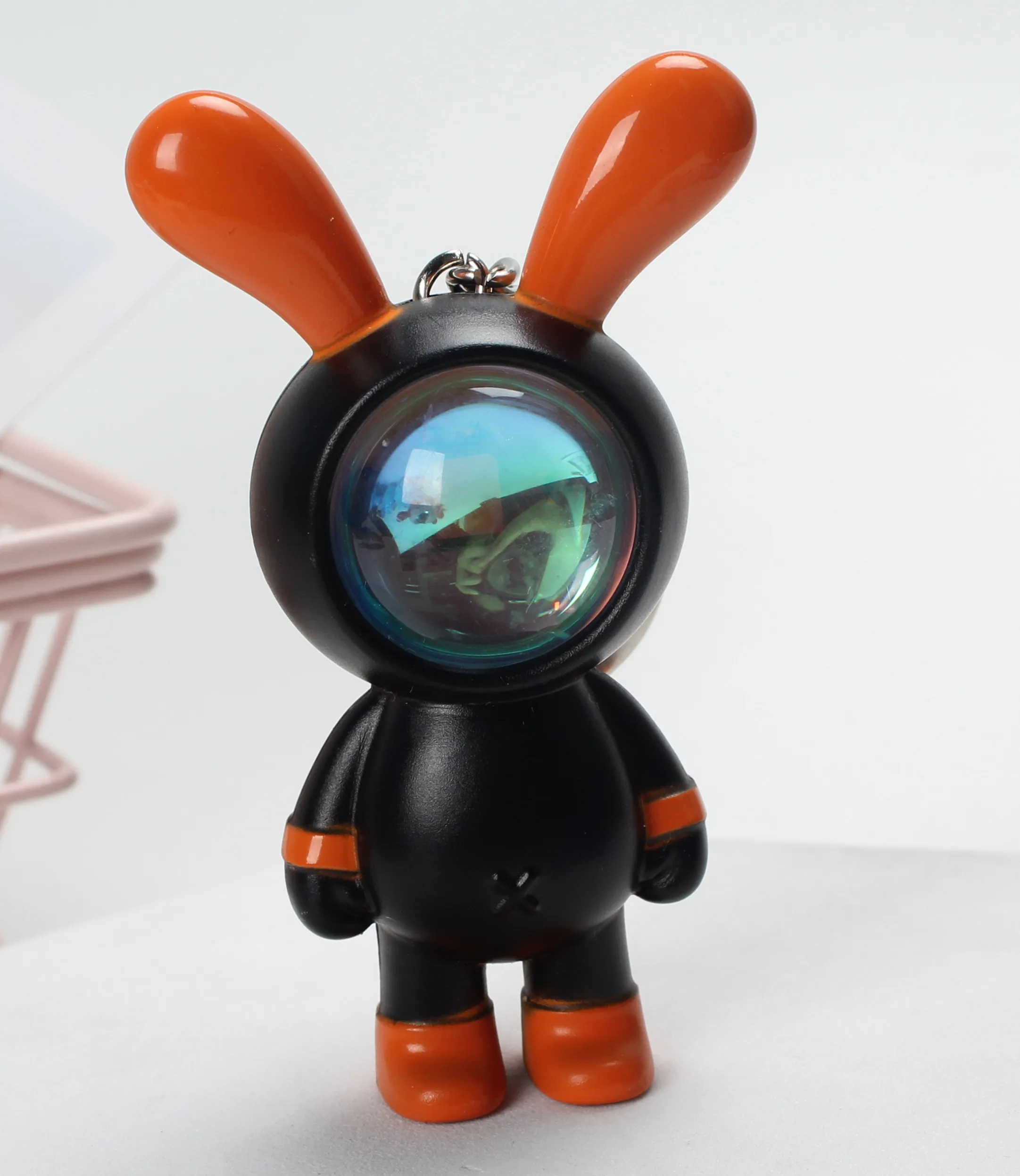 custom logo new mini patchwork color rabbit doll sunset atmosphere light keychain