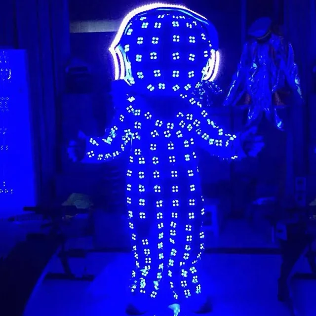 High quality luminous LED light-emitting mascot costume colorful earphones doll talent show performance DJ dance platform bar