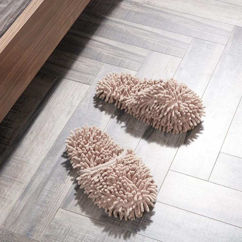 Microfiber Floor Dusting Slippers For Women Mop Shoes Comfort Soft Washable Cleaning Slippers Chenille House Slippers For Indoor