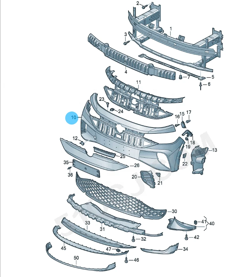 Детали для кузова электромобиля ID4, крышка переднего бампера 11G807217GRU, передний бампер с отверстиями для V.W ID4 Electric
