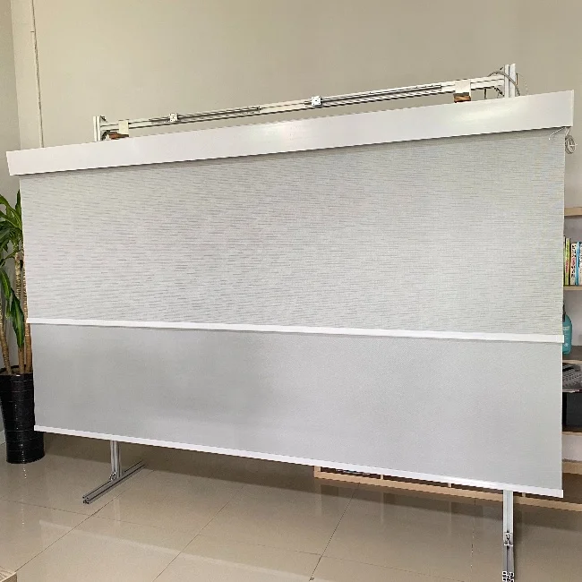 motorized blackout and sunscreen double roller blind with cover