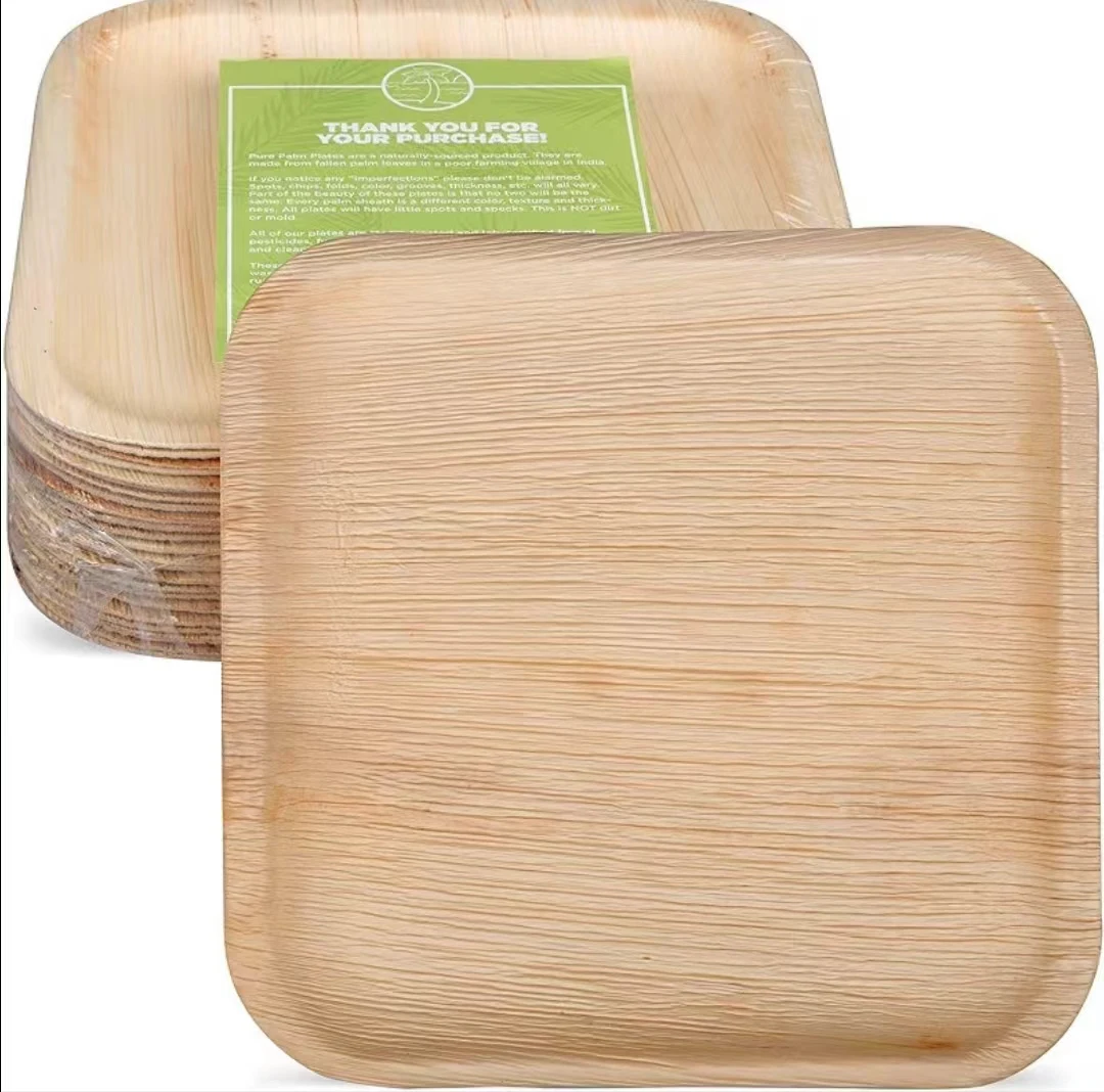 Environmentally Degradable Disposable Palm Leaf Tableware for Party Plates