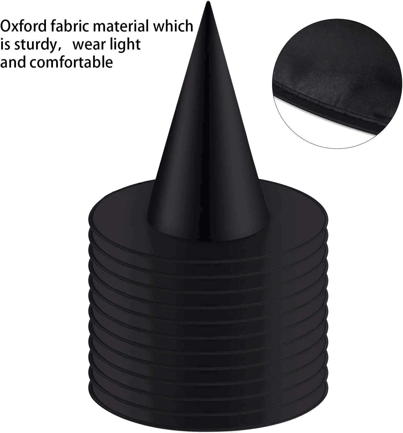 2024 Hotselling Halloween Witch Hat Cap Hanging Witch Hat Costume Accessory for Halloween Party Favor, Black