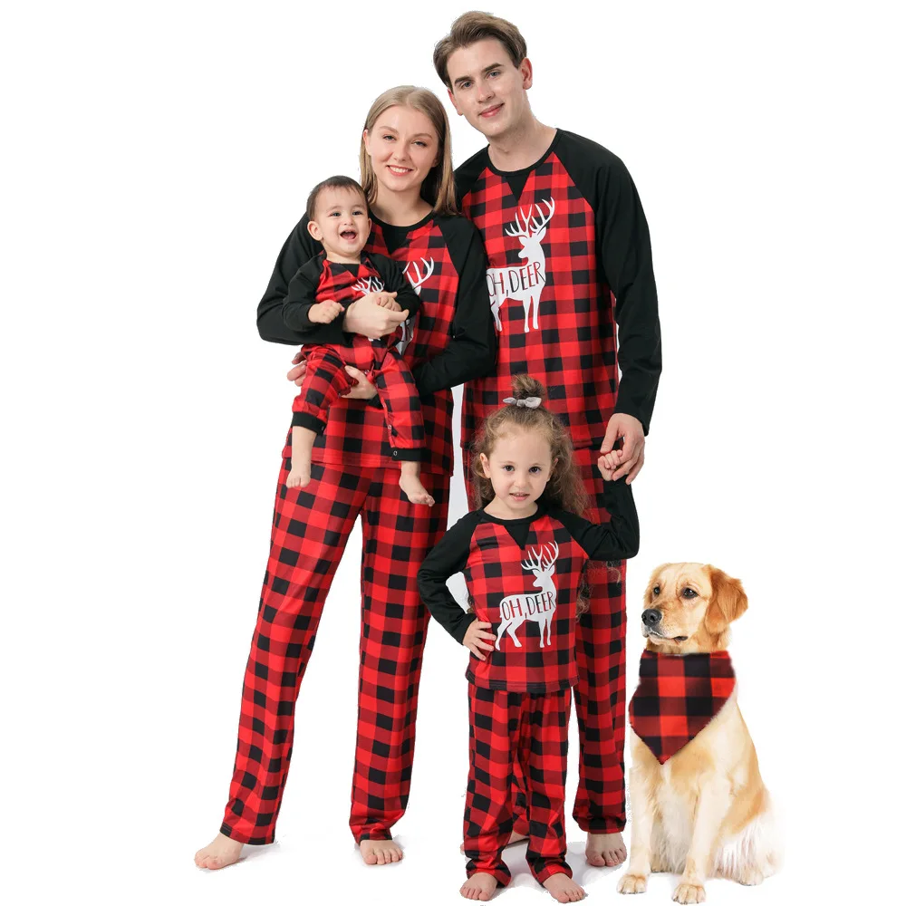 2021 Christmas Kids Family Matching Sleep wear Pajamas Set