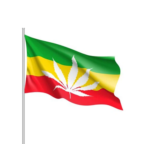 100% polyester 3x5ft custom outdoor flying Rasta weed flag with 2pcs grommets