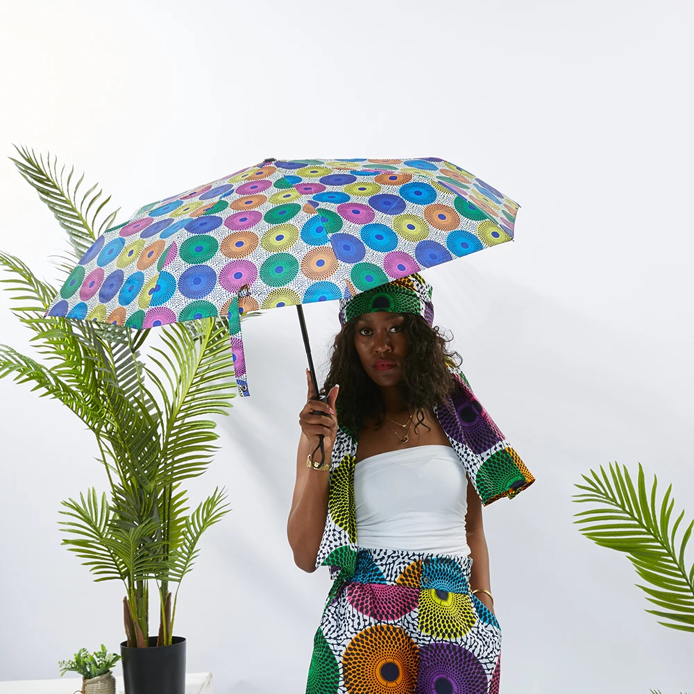 2022 Fashionable Brand New Color Hot Selling African Pattern Folding Umbrella