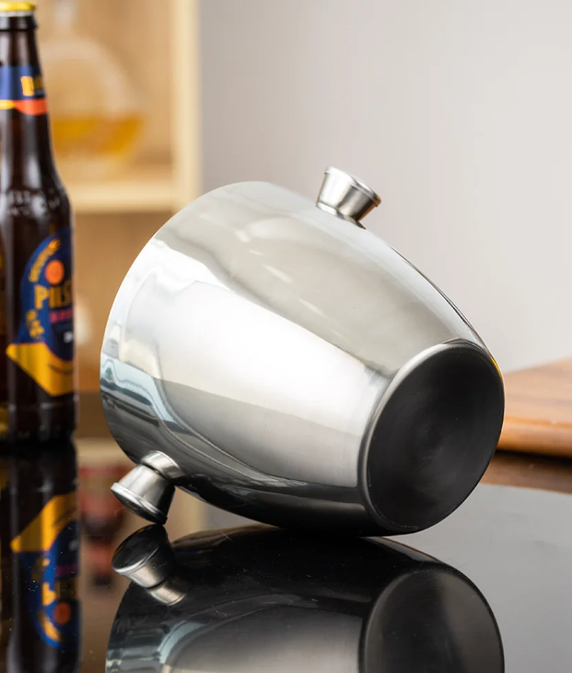 Wholesale Double Wall Handle Champagne Bucket 1.5L Stainless Steel Hotel Ice Bucket