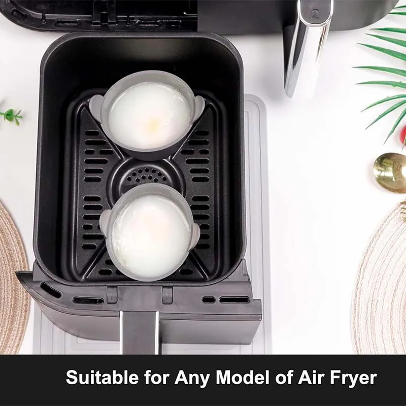 BPA-free Reusable Large Muffin Ramekins Air Fryer Egg Moulds Silicone Cake Mold Non-Stick Air Fryer Microwave Egg Poacher