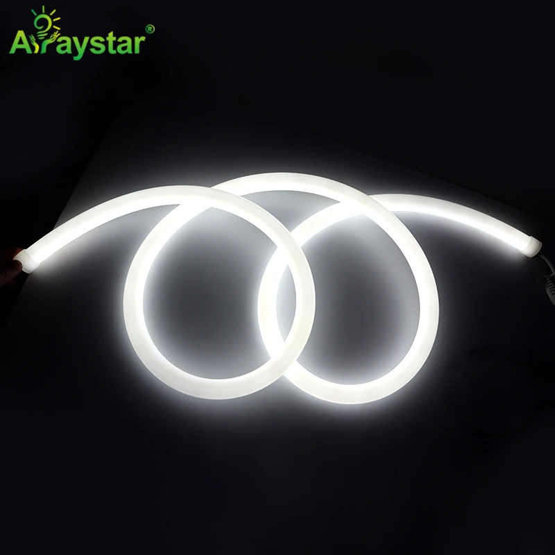 Amazon silicon tube 360 degree emitting LED neon strip round shape diameter 22mm waterproof LED neon flex light pendant