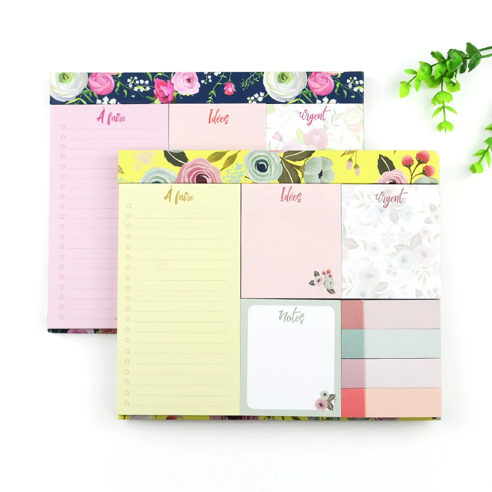 Customized Shaped Print Pet Flower Memo Notes Pads Set Sticky Note Custom