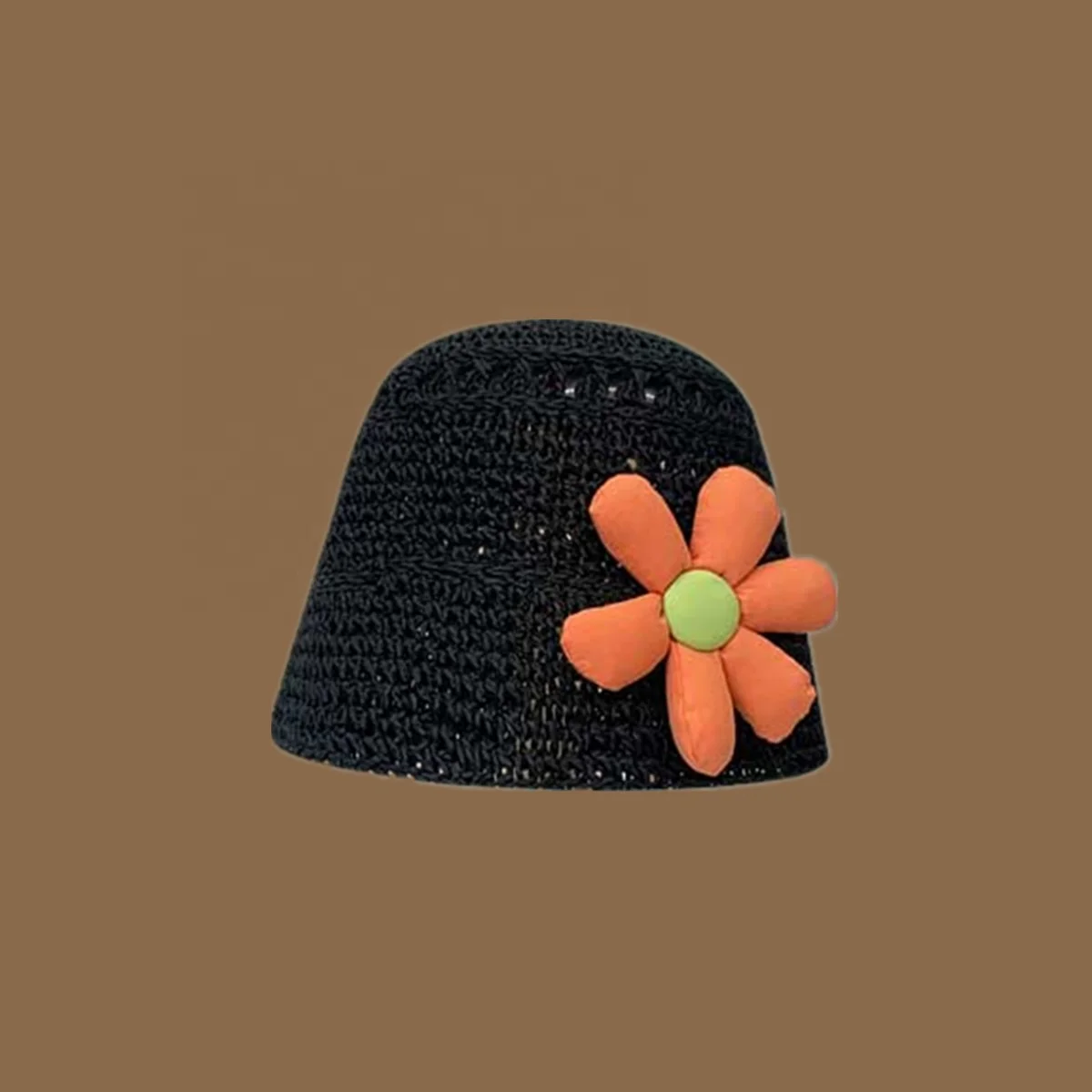 Fashion Cute Comfy Casual Crochet Knit Handmade Foldable Floppy Beach Bucket Hat for Women