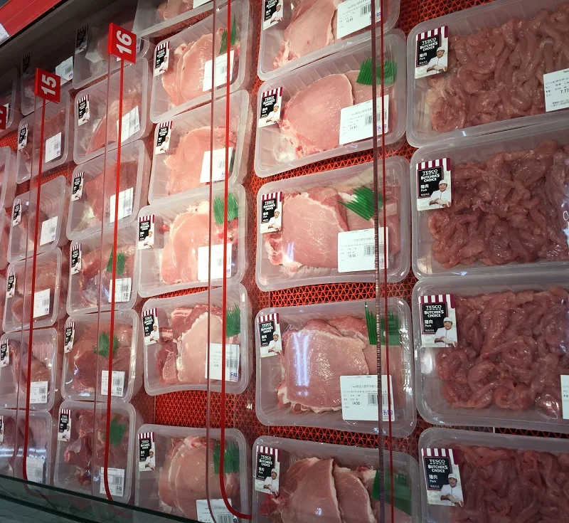 MAP 580 modified atmosphere packaging machine food tray sealing machine for chicken meat fish ready meal vegetables durian