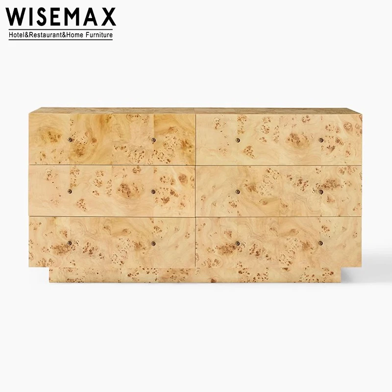 WISEMAX мебель минималистичный деревянный шкаф для хранения с 6 ящиками винтажный консольный домашней мебели