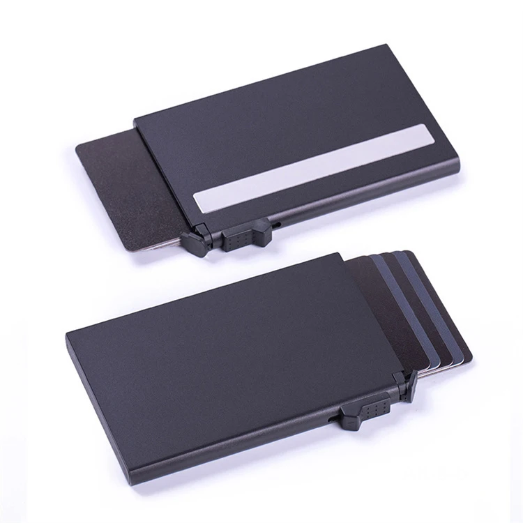 New Design Rfid Blocking Aluminum Metal Card Case Pop Up Credit Card Holder For Men