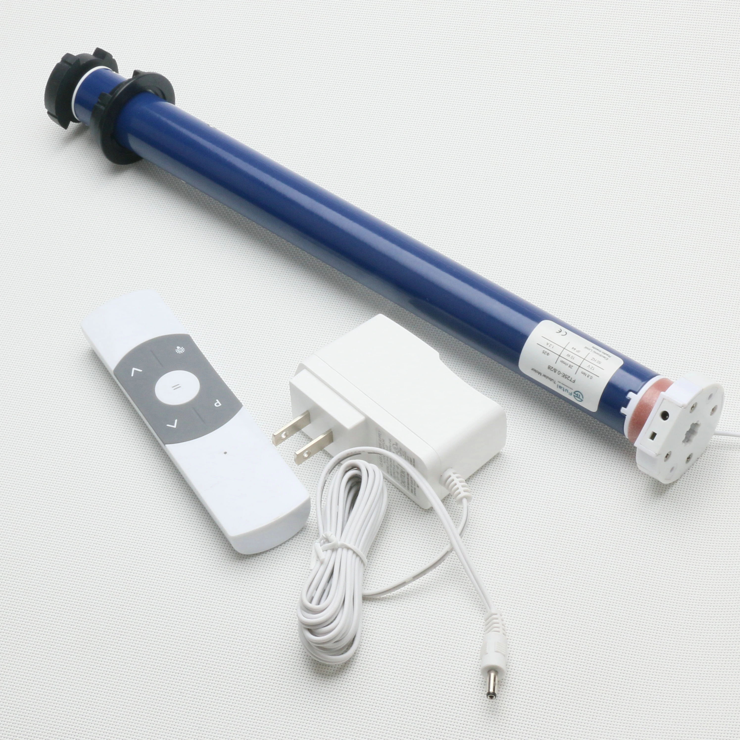 25mm tubular motor electronic limit  AC/DC adapter powered 0.8N max load 4kgs, speed 28rpm noise level 40db 9V or 12V