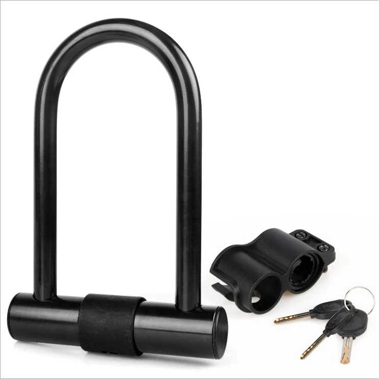 Amazon Popular Custom Security Anti Theft Bike U Lock With Cable Bicycle with 3 Keys