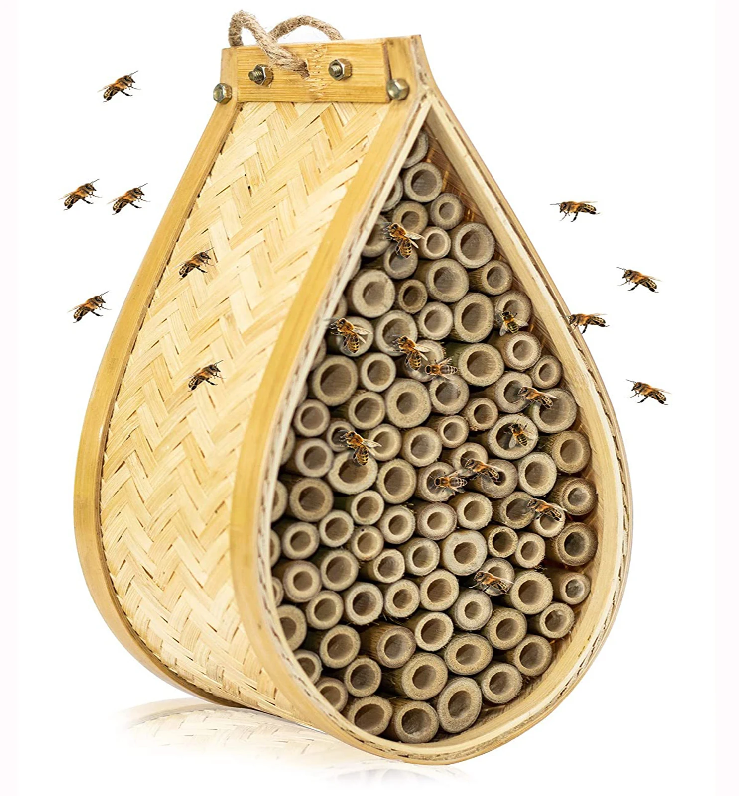 Custom eco-friendly garden bamboo wooden mason bee house insect hotel small bug home