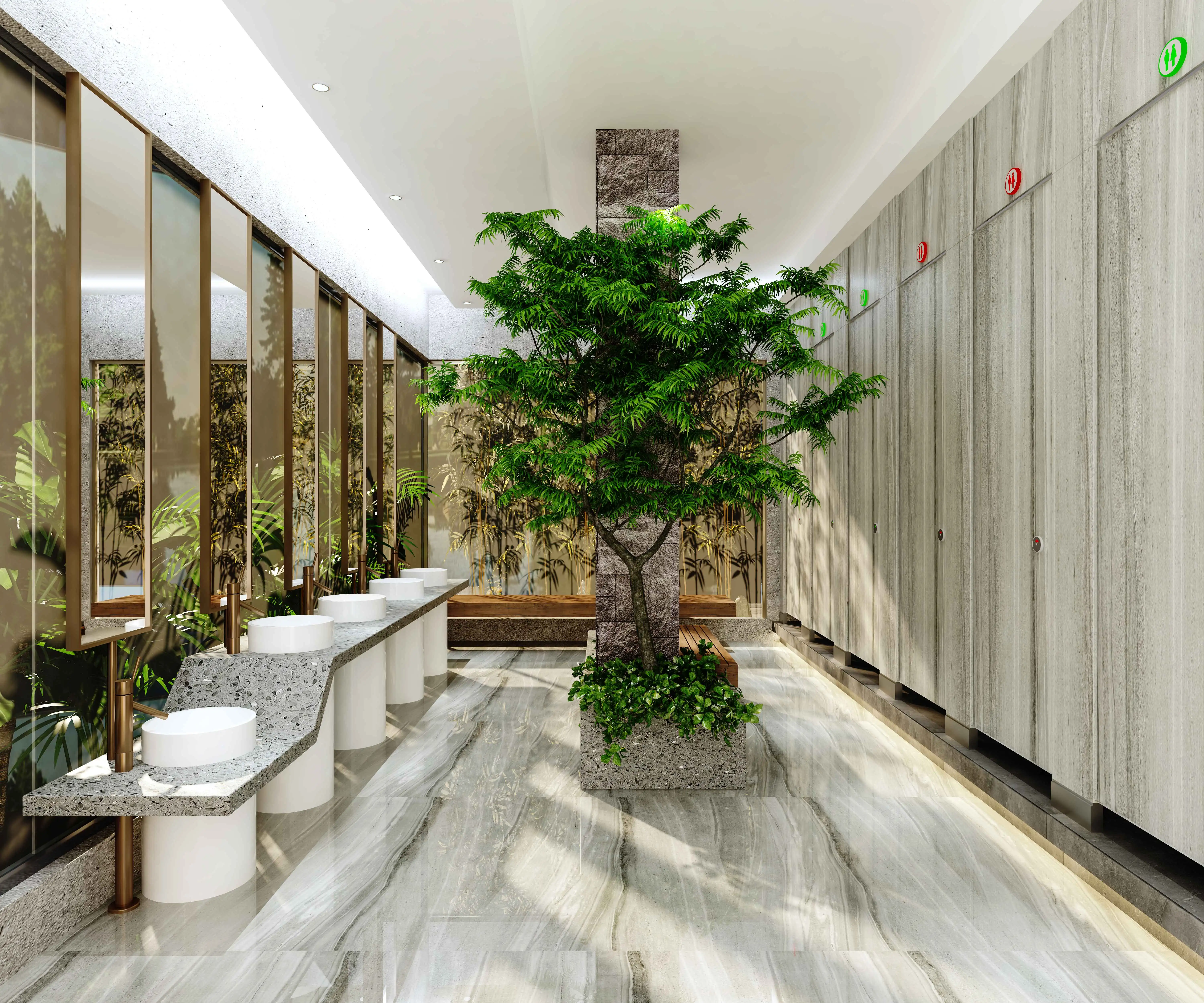 AOGAO smart display screen shower partition WC toilet LED Lamp