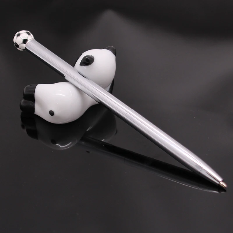 Advertising High quality Creative Cute Cartoon Design soccer football metal ball pen logo customized