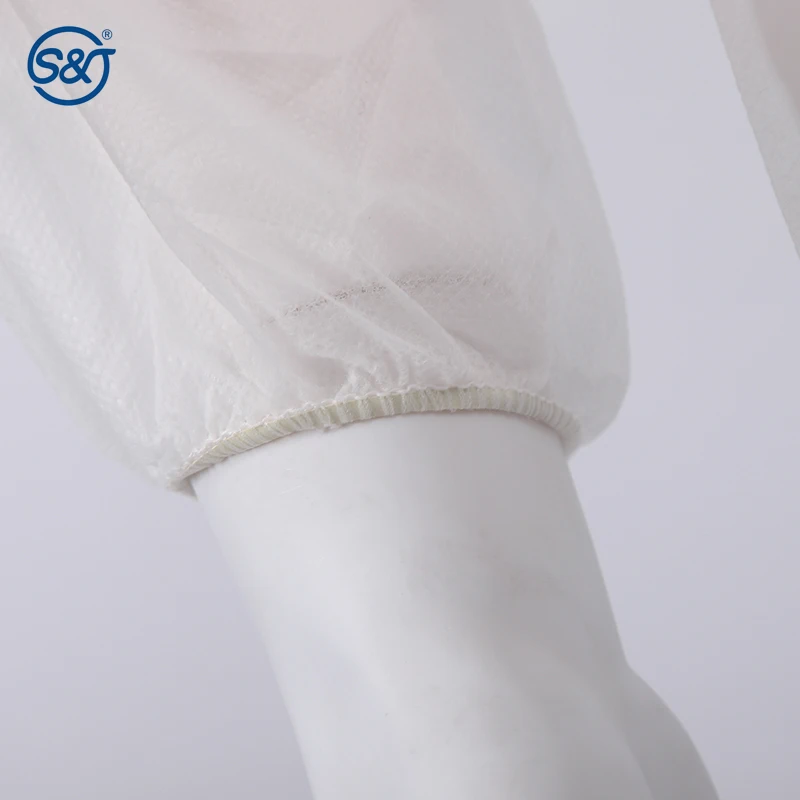 SJ Disposable Coveralls Protective Suit Disposable Dust-proof Clothing Paint Overalls with Elastic Cuffs Hood Zip Front Opening