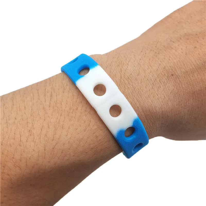 18cm custom multicolor soft rubber silicone wristband colorful silicone bracelet with holes for wholesale Via DHL/Fedex