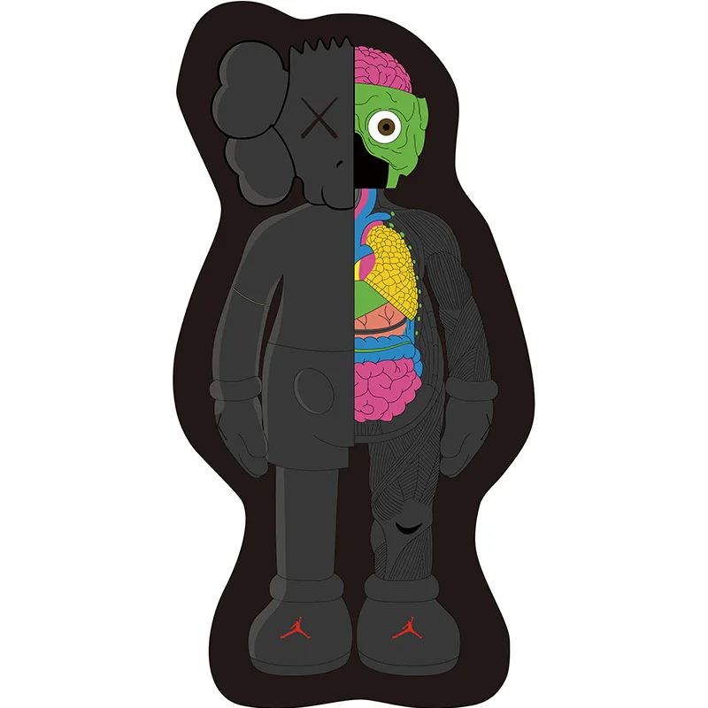 Моющийся нескользящий ковер kaws машинного плетения модный