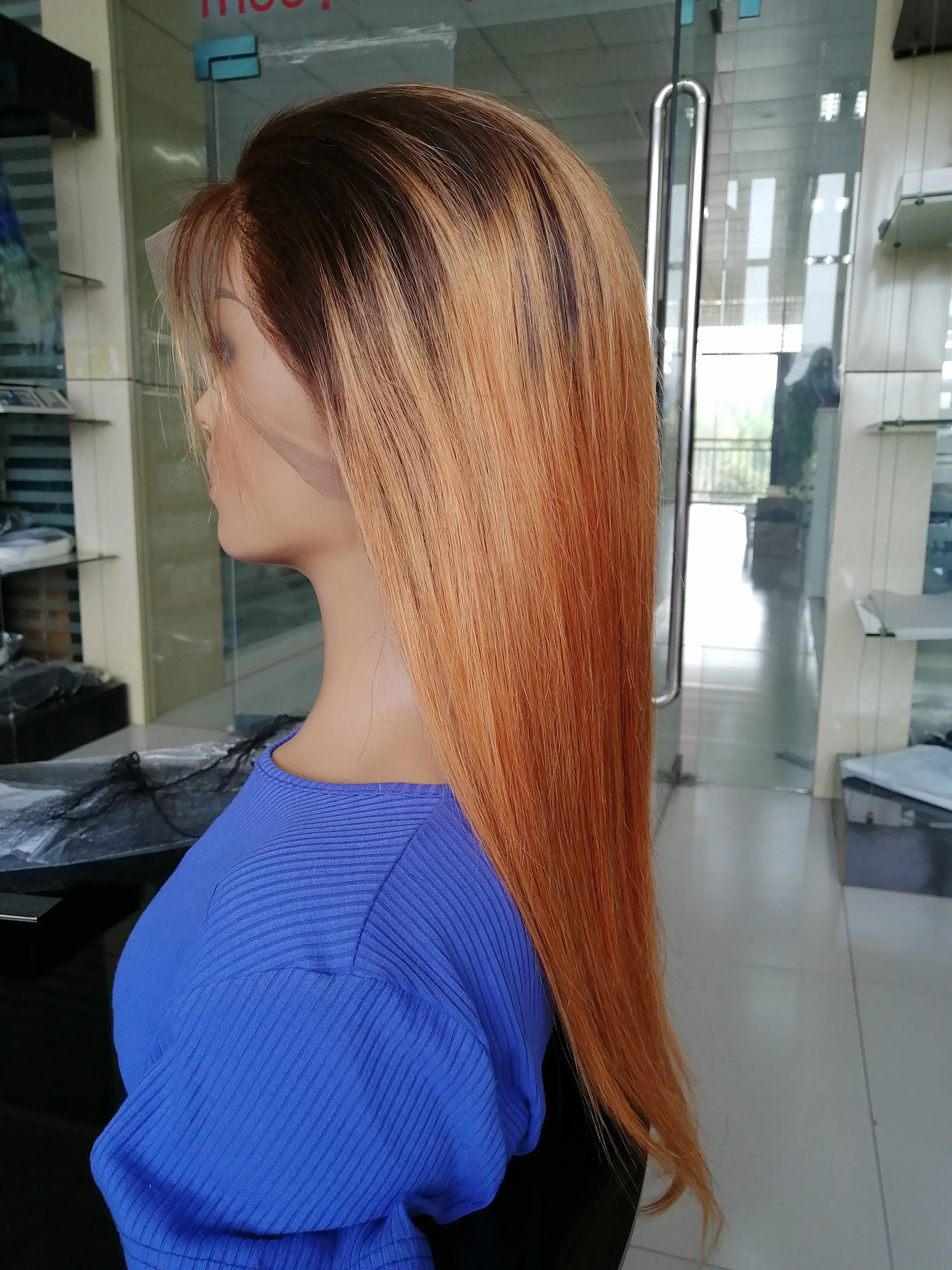 Ombre Color 5x5 Lace Closure Wigs Virgin Brazilian Straight Human Hair Wholesale Hot Selling Products Women Hair Wigs Vendors