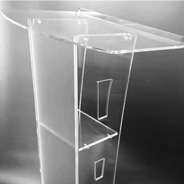 
Custom transparent acrylic lectern podium floor-standing church podium with LED lights 
