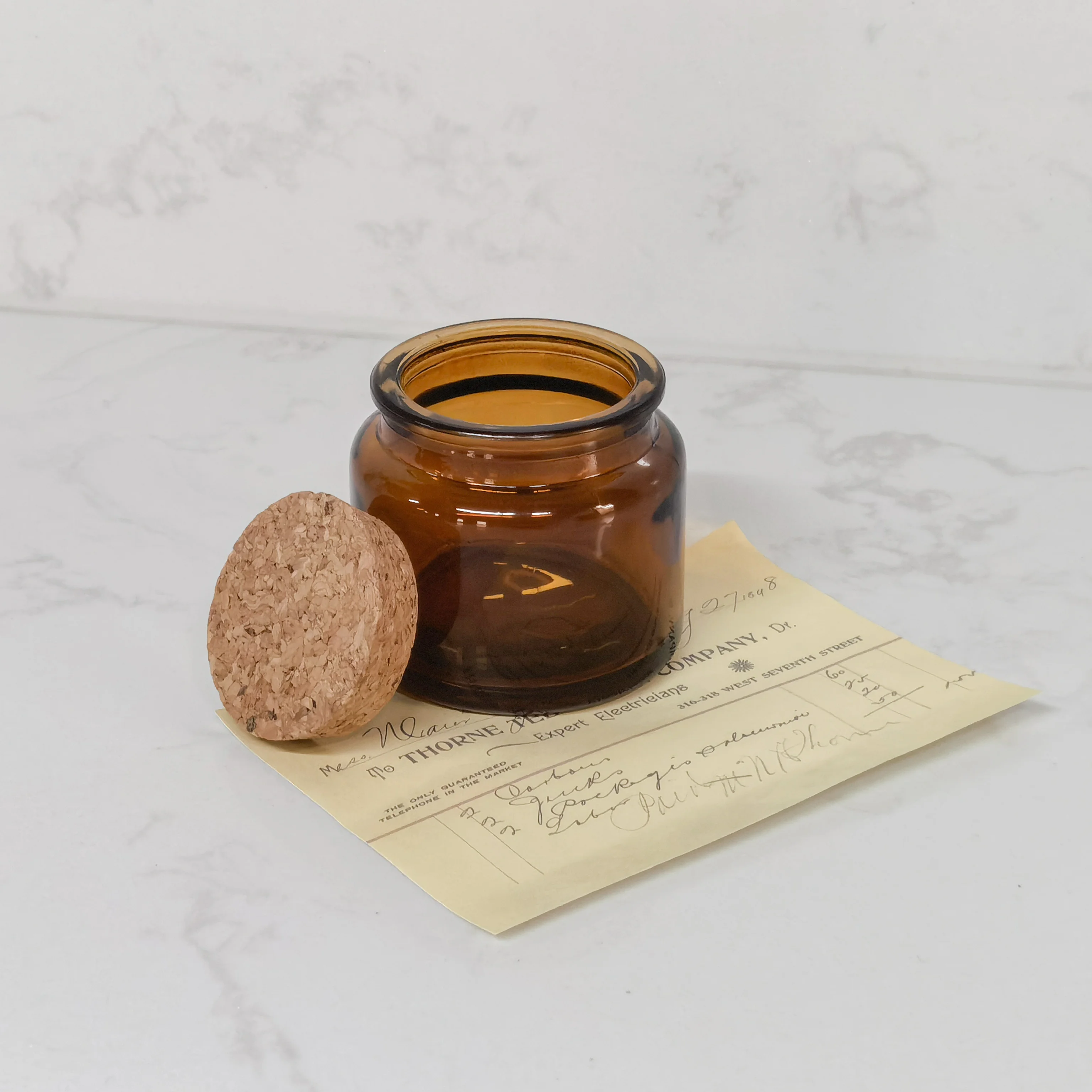 3 oz 7 oz Brown Clear Green Candle Jar Vessels Suppliers Amber Candle Jars With Cork Lids For Candle Making