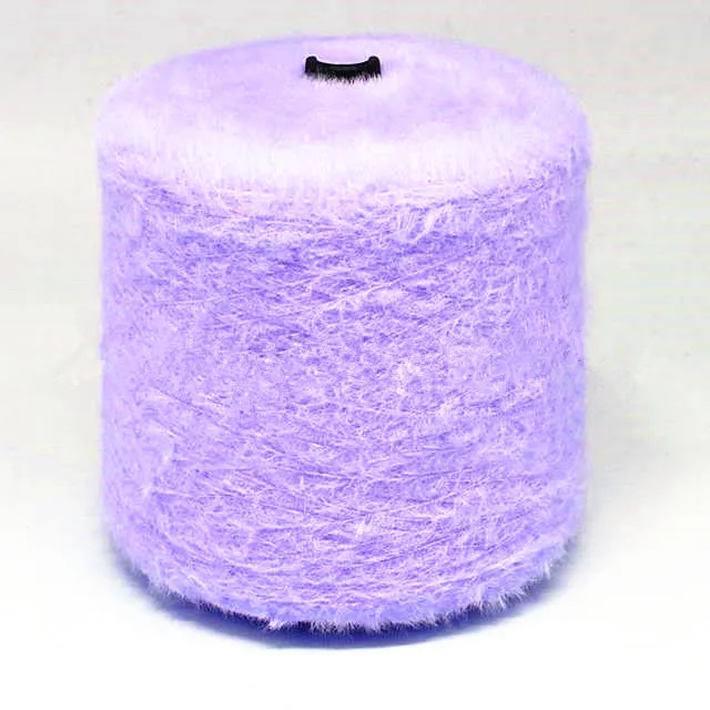 2021 Factory Direct Sale 1.3 cm 13NM 100% nylon fancy feather imitate mink hair yarn for knitting scarf