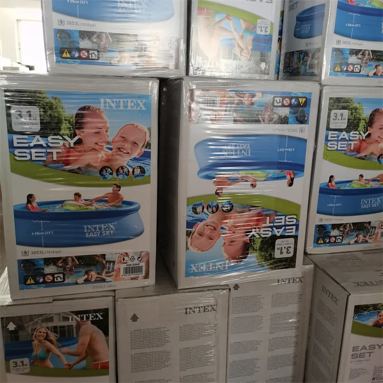 TOP sale Intex 28120 Kids Play Easy Set Rubber Inflatable Above Ground Pool Backyard Garden Round Family Swimming Pool