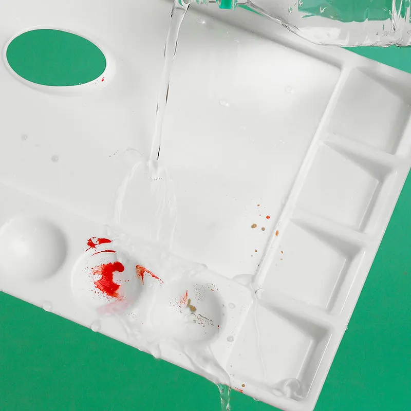 New Portable Plastic Palette Drawing Art Paint Square Painting Tray for Oil Watercolor Acrylic