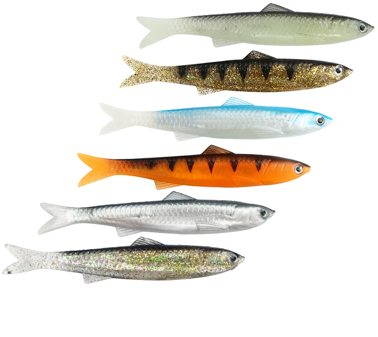 Newbility Wobbler Soft Fishing Lure 5inch 0.5oz Easy Shiner Jig Lure Swimbait Silicone Soft Bait