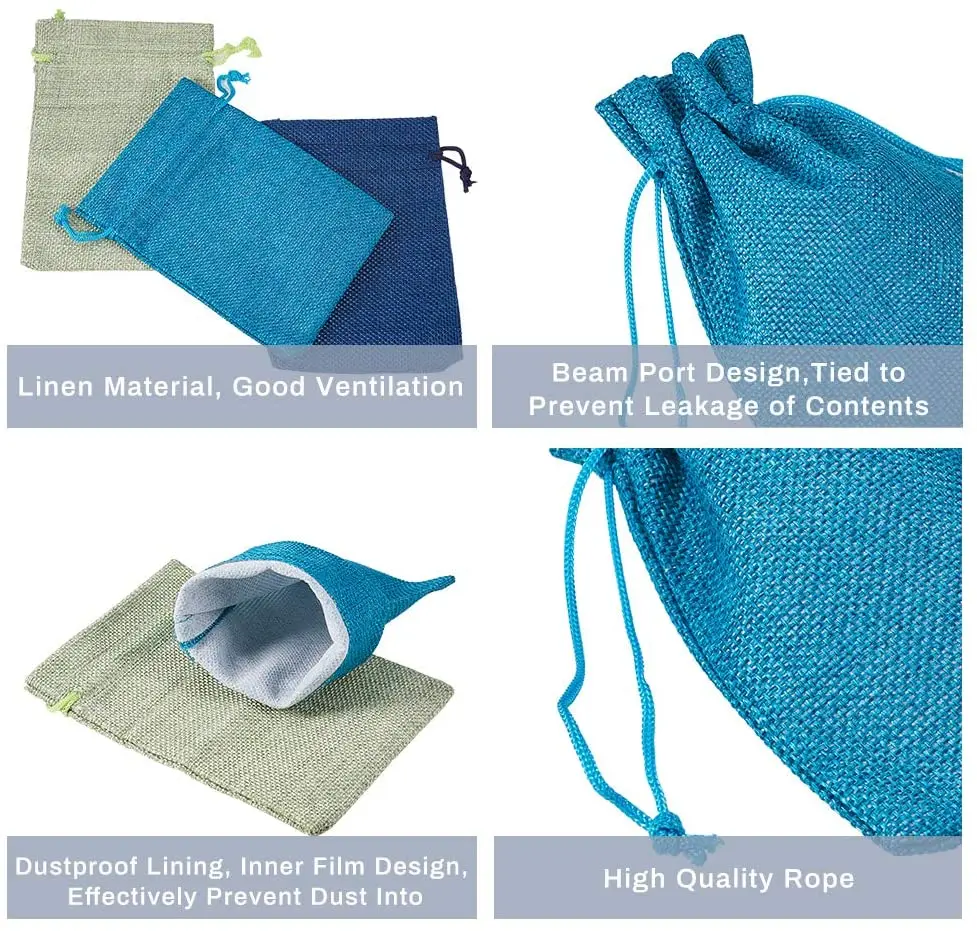 Eco-friendly natural burlap drawstring bag for gifts Jewelry Boxes package Jewelry Packaging & Display Other Textile Packaging