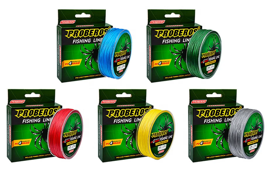 Proberos High Quality 4 Stands Braid 100m Multifilament 100lb Strong PE Carp Fishing Line For Sea